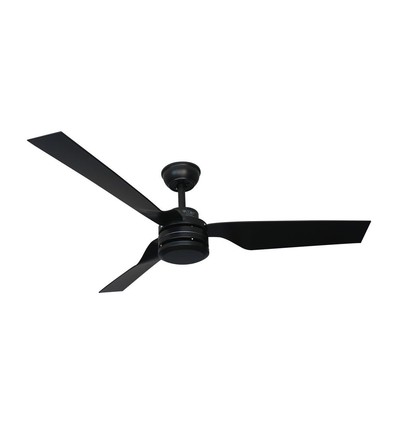 65W loftventilator - sort, RF kontrol, 3 sorte vinger, AC motor, 52 tommer