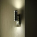 Glas væglampe med sensor GU10 rustfrit stål hus (H:21,5 cm) - 2-vejs, IP44