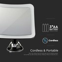 3,2W LED Spejllampe - 3xAA Batteri, Sort Hus, 16,2x19,2cm