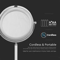 3W spejllampe - LED, 4xAA batteri, krom