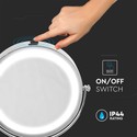 3W spejllampe - LED, 4xAA batteri, krom