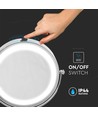 3W LED kosmetikspejl med lys - 7 tommer, 1X og 3X forstørrelse, 360° rotation, batteridrevet, krom finish
