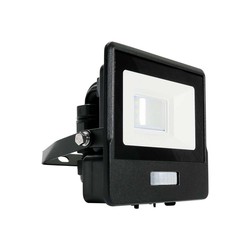Producenter 10W Projektør - PIR Sensor, Samsung Chip, 4000K, Sort Hus.