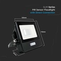 10W Projektør - PIR Sensor, Samsung Chip, 4000K, Sort Hus