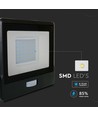 30W LED projektør med sensor - Samsung LED chip, IP65, sort, slim, udendørs