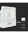 10W Projektør - PIR Sensor, Samsung Chip, 6500K, Hvid Hus