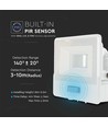 10W Projektør - PIR Sensor, Samsung Chip, 6500K, Hvid Hus