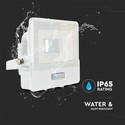 10W Projektør - PIR Sensor, Samsung Chip, 6500K, Hvid Hus