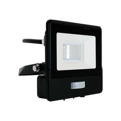 Producenter PIR Sensor Projektør 10W - Samsung Chip, 1m Kabel, 6500K, Sort Hus.
