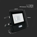 PIR Sensor Projektør 10W - Samsung Chip, 1m Kabel, 6500K, Sort Hus