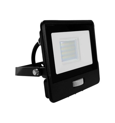 20W Projektør - PIR Sensor, Samsung Chip, 1m Kabel, 4000K, Sort Hus