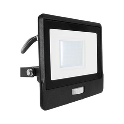 Producenter V-TAC PROJEKTØR 30W - PIR SENSOR, Samsung Chip, 1M KABEL, 6500K, SORT HUS.