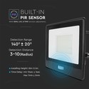 PIR sensor projektør 50W - Samsung chip, 1m kabel, 6500K, sort hus