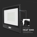 PIR sensor projektør 50W - Samsung chip, 1m kabel, 6500K, sort hus