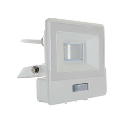 Producenter 10W Projektør - PIR Sensor, Samsung Chip, 1m Kabel, 4000K, Hvid Hus