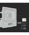 10W LED projektør med sensor - Hvid, Samsung LED chip