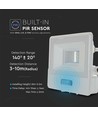 10W LED projektør med sensor - Hvid, Samsung LED chip