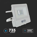 10W Projektør - PIR Sensor, Samsung Chip, 1m Kabel, 4000K, Hvid Hus