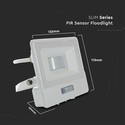 10W Projektør - PIR Sensor, Samsung Chip, 1m Kabel, 6500K, Hvidt Hus