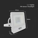 20W projektør - PIR Sensor, Samsung Chip, 1m Kabel, 4000K, Hvid hus