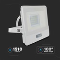 20W projektør - PIR Sensor, Samsung Chip, 1m Kabel, 4000K, Hvid hus