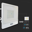 50W projektør - PIR Sensor, Samsung Chip, 1m Kabel, 4000K, Hvid hus