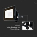 10W LED Projektør - Samsung Chip, Direkte Tilslutning, 4000K, Sort Hus