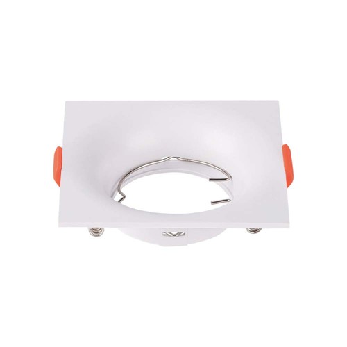 GU10 indbygningsspot - Hvid, kvadratisk, PC plast, hul: Ø80 mm, mål: 88x88 mm, uden lyskilde