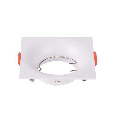 GU10 indbygningsspot - Hvid, kvadratisk, PC plast, hul: Ø80 mm, mål: 88x88 mm, uden lyskilde