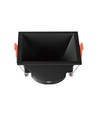 GU10 indbygningsspot - Sort, kvadratisk, PC plast, IP20, Hul: 83x83 mm, Mål: 93x93 mm
