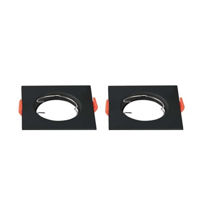 2 stk. GU10/MR16 downlight, Uden lyskilde, Sort, Hul: Ø6,1cm Mål:8,1x8,1cm