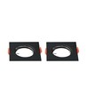 2 stk. GU10/MR16 downlight, Uden lyskilde, Sort, Hul: Ø6,1cm Mål:8,1x8,1cm