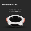 GU10 lampe - rund hvid ramme, sort reflektor