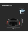 GU10/MR16 Downlight med sort reflektor - Uden lyskilde, Sort, Hul: Ø7,2 cm, mål: Ø8,5 cm