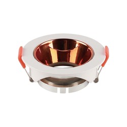 Producenter GU10 - Lampe, rund hvid ramme + roseguld reflektor