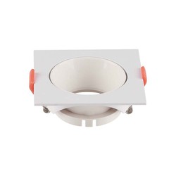 Producenter GU10 - lampe, kvadratisk, hvid ramme, hvid reflektor