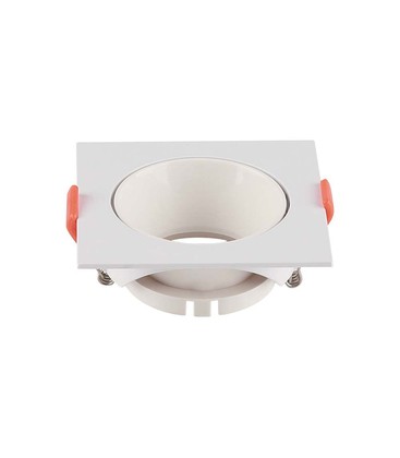 GU10 - lampe, kvadratisk, hvid ramme, hvid reflektor GU10 - lampe, kvadratisk, hvid ramme, hvid reflektor