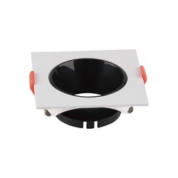 Producenter GU10 lampe - firkantet hvid ramme, sort reflektor