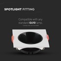 GU10 lampe - firkantet hvid ramme, sort reflektor