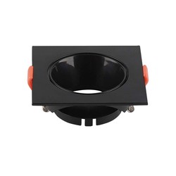 Producenter GU10 lampe - firkantet sort ramme + sort reflektor