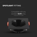 GU10 lampe - firkantet sort ramme + sort reflektor