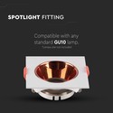 GU10 - lampe, firkantet, hvid ramme, rose guld reflektor
