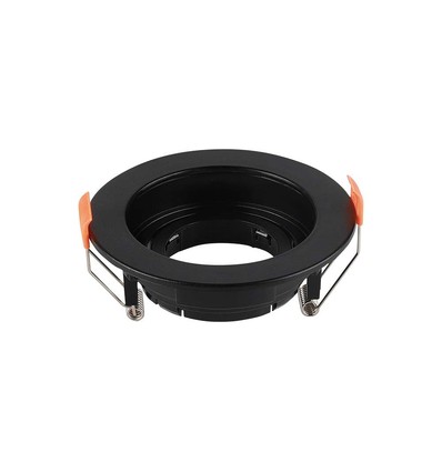 GU10 indbygningsspot - Rund, sort, PC plast, inde/ude, hul: Ø8,5 cm, mål: Ø10,2 cm