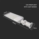 100W LED Gadelygte - Fotocellesensor, Samsung Chip, Adaptor, 6500K, 120 lm/W.