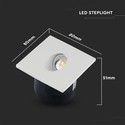 3W Trinlys LED - 4000K, firkantet