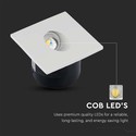 3W Trinlys LED - 4000K, firkantet