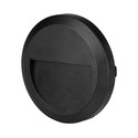 2W Trinlys - LED, 4000K, Sort hus, Rundt