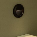 2W Trinlys - LED, 4000K, Sort hus, Rundt