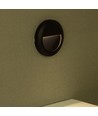 2W LED væglampe til trapper - Rund, sort, 3000K, 80lm, Ø15cm, inde / ude