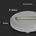 2W LED - Trin Lys, 3000K, Grå Hus, Rundt.
